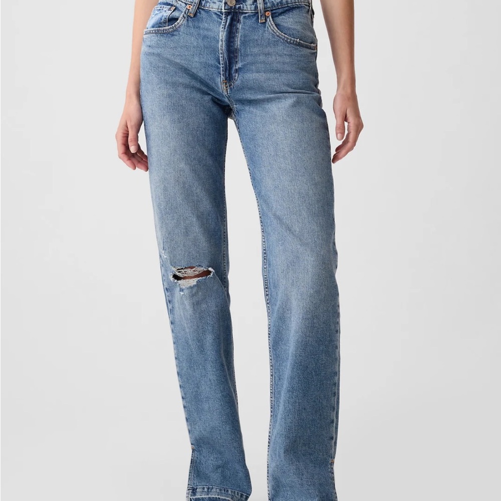 GAP Blue Straight Leg Jeans with Vintage Wash